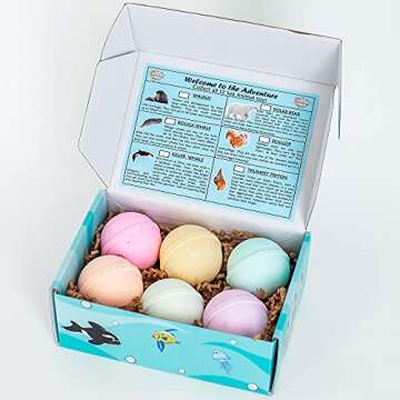 Kids Bath Bombs with Surprise Inside: Sea Animal Toys Inside, Great Bath Bombs Gift Set for Boys and...