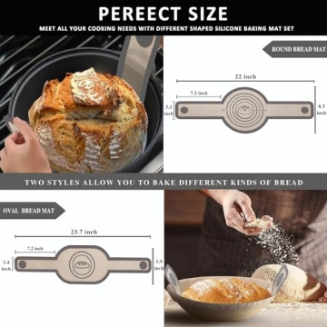 KITMAL Non Stick Silicone Baking Mats for Dutch Ovens