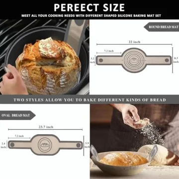 KITMAL Non Stick Silicone Baking Mats for Dutch Ovens