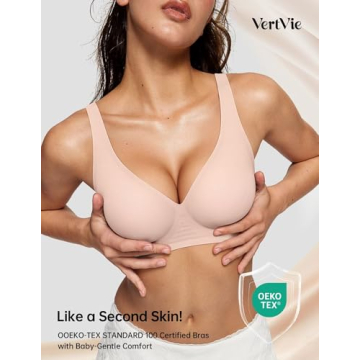 Vertvie Wireless Push Up Plunge Seamless Bras for Women