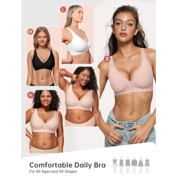 Vertvie Wireless Push Up Plunge Seamless Bras for Women