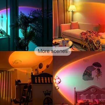 Streamlet Sunset Lamp with APP Control and Remote Control, Multicolor Colors Night Light for Living Room Decor, Bedroom, Holiday Decoration, Gift for Halloween, Christmas, Birthday, etc