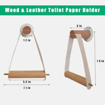 Stylish Wood and Leather Toilet Paper Holder for Modern Bathrooms