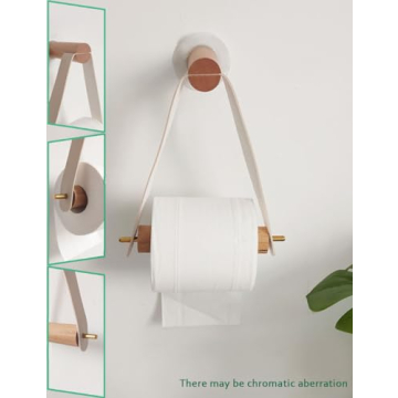 Stylish Wood and Leather Toilet Paper Holder for Modern Bathrooms