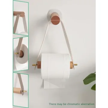 Stylish Wood and Leather Toilet Paper Holder for Modern Bathrooms