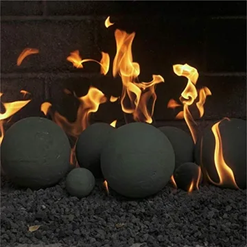 Modern Ceramic Fire Balls Set for Fire Pits and Fireplaces