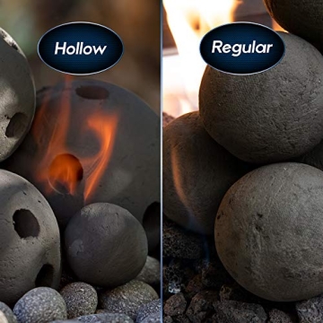 Modern Ceramic Fire Balls Set for Fire Pits and Fireplaces