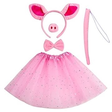 Jmkcoz Pink Pig Costume Set for Halloween and Parties