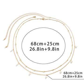 2Pcs Summer Beaded Waist Chain Metal Bikini Multi-Layer Waist Belly Chain Sexy Beach Beads Body Chain Pearl Simple Waist Chain for Women