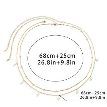 2Pcs Summer Beaded Waist Chain Metal Bikini Multi-Layer Waist Belly Chain Sexy Beach Beads Body Chain Pearl Simple Waist Chain for Women