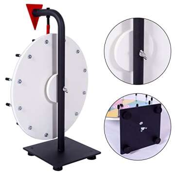 Hooomyai 12 Inch Heavy Duty Spinning Prize Wheel - 12 Slots Color Tabletop Roulette Spinner of Fortune Spin The with Dry Erase Marker and Eraser Win Game for Trade Show, Carnival