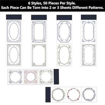 300Pcs Vintage Scrapbook Decorative Paper Label Memo Pads for Junk Journal Supplies,Assorted Collage Paper Frames Blank Label DIY Craft Paper Books Decoupage Arts Album