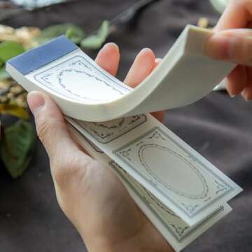 300Pcs Vintage Scrapbook Decorative Paper Label Memo Pads for Junk Journal Supplies,Assorted Collage Paper Frames Blank Label DIY Craft Paper Books Decoupage Arts Album