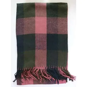 Wander Agio Women's Fashion Long Shawl Lattice Scarf Red Black Green