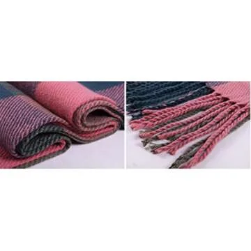 Wander Agio Women's Fashion Long Shawl Lattice Scarf Red Black Green