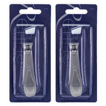 REFINE Wide Jaw Straight Cut Toenail Clipper, Stainless Steel, 2 Count