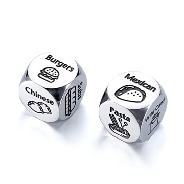 2 Pcs Food Decision Dice - Fun Dining Gift for Couples, Perfect for Anniversaries and Birthdays