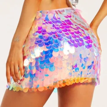 Zoestar Sparkly Mini Skirt for Concerts and Parties