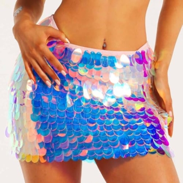 Zoestar Sparkly Mini Skirt for Concerts and Parties