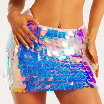 Zoestar Sparkly Mini Skirt for Concerts and Parties