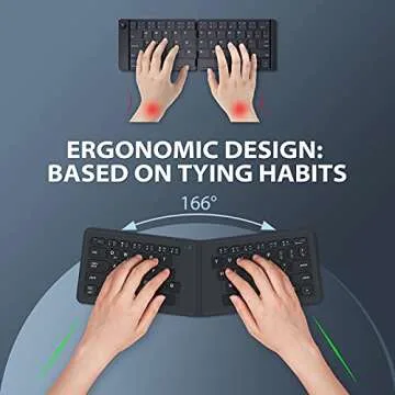 iClever Ergonomic Foldable Bluetooth Keyboard for All Devices