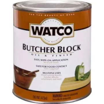 Watco Butcher Block Oil & Finish - Food Safe, Easy Wipe-On Protection