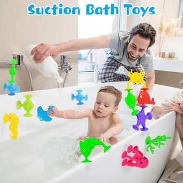 HYSZXUS Bath Toys - 27 PCS Suction Cup Toys Bathtub Toys Shower Toys for Kids Ages 4-8,Sensory Toys ...