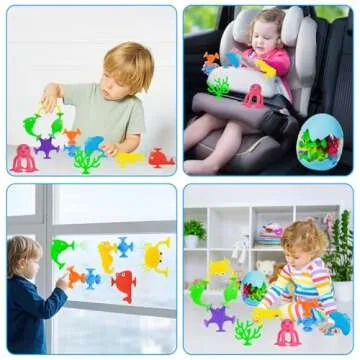 HYSZXUS Bath Toys - 27 PCS Suction Cup Toys Bathtub Toys Shower Toys for Kids Ages 4-8,Sensory Toys for 3 4 5 6 7 Year Old Boys Girls,Mold Free Bath Toys Travel Toys Window Toys Silicone Sucker Toys
