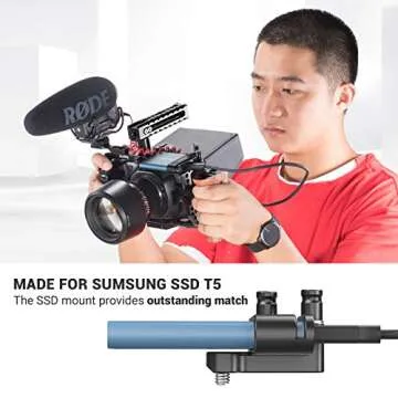 SMALLRIG Mount Bracket SSD Holder for Samsung T5 SSD with 1/4”-20 Threads, Compatible with SMALLRI...