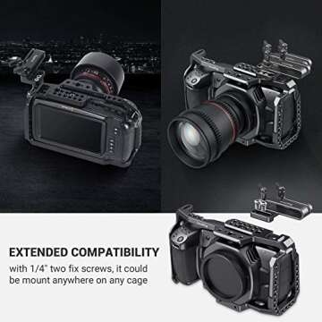 SMALLRIG Mount Bracket SSD Holder for Samsung T5 SSD with 1/4”-20 Threads, Compatible with SMALLRIG Cage for BMPCC 4K & 6K and for Z CAM, Compatible with iPhone 15 Pro Max Phone Cage (New Version)