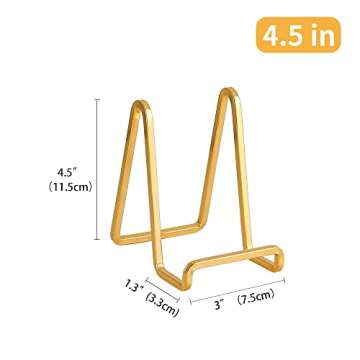 Plate Holder Easel Display Stand - 4.5 inch Metal Plate Stands for Display - Tabletop Picture Stand ...
