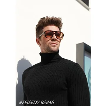 Trendy FEISEDY Vintage Pilot Sunglasses with UV400 Protection