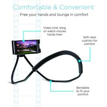 Aduro Phone Neck Holder, Gooseneck Lazy Neck Phone Mount to Free Your Hands for iPhone Android Smartphone