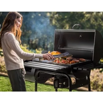 Flamaker Outdoor Charcoal Grill with Side Oven & Thermometer