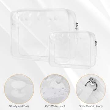 Qinyurj 4 packs Clear Bogg Bag Pouches for Bogg Bag Accessories Clear Beach Tote Bag Storage Travel Cosmetic Organizer (White)
