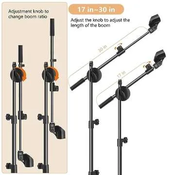 Ramzi Mic Stand,6 In 1 Microphone Stand Floor Boom Mic Stand, Support Boom Gooseneck Mic Clips Tablet Phone Holder Any Combination With Mic Stand Bag