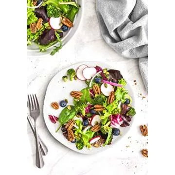 LE TAUCI Dinnerware Sets 12 Piece, Serve for 4, Ceramic Plates and Bowls Set (10" Dinner Plates + 8" Salad Dish + 22 oz Bowl) x 4, White