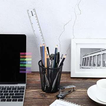 EBOOT 2 Pack Plastic Ruler Straight Ruler Plastic Measuring Tool for Student School Office (Clear, 12 Inch)