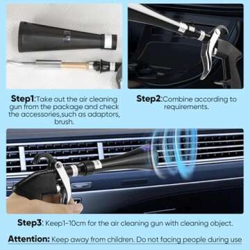 RAINPOT Sakerplus Tornado Dry Cleaning Gun,Detailing Car Cleaning Gun,Air Nozzle Blow Gun, Air Blower for Car Detailing, Interior Dryer Air Tools, Quickly Blowing Out Dirt