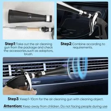 RAINPOT Sakerplus Tornado Dry Cleaning Gun,Detailing Car Cleaning Gun,Air Nozzle Blow Gun, Air Blower for Car Detailing, Interior Dryer Air Tools, Quickly Blowing Out Dirt