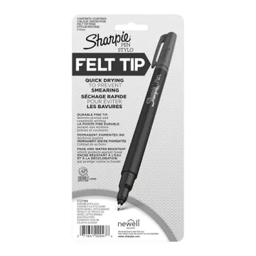Sharpie 0.4mm Fine Point Felt Tip Pens Black 4 Count