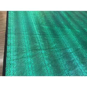 Iridescent Snake Skin Print On A Nylon 2 Way Stretch Spandex Fabric BY The Yard. (Kelly Green on Black)