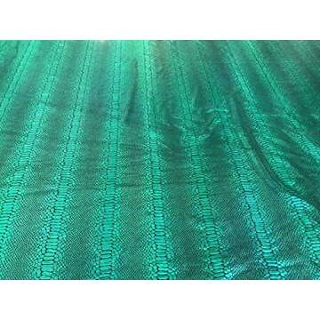 Iridescent Snake Skin Print On A Nylon 2 Way Stretch Spandex Fabric BY The Yard. (Kelly Green on Black)