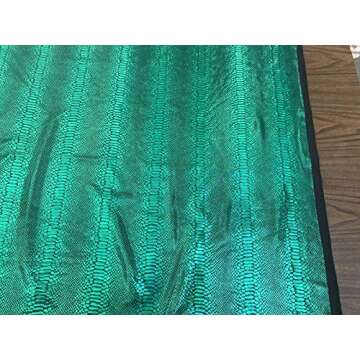Iridescent Snake Skin Print On A Nylon 2 Way Stretch Spandex Fabric BY The Yard. (Kelly Green on Black)