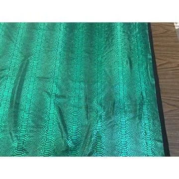 Iridescent Snake Skin Print On A Nylon 2 Way Stretch Spandex Fabric BY The Yard. (Kelly Green on Black)