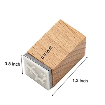 Hacaroa 32-Piece Wooden Rubber Stamp Set for Crafts