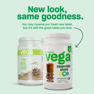 Vega Essentials Plant Based Protein Powder, Vanilla - Vegan, Superfood, Vitamins, Antioxidants, Keto, Low Carb, Dairy Free, Gluten Free, Pea Protein for Women & Men, 1.3 lbs (Packaging May Vary)