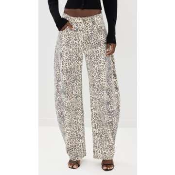 Lioness Women's Horseshoe Jeans, Leopard Fade, Print, Tan, M