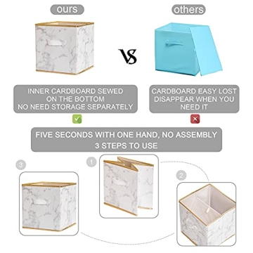 DAMAHOME Marble Storage Cubes - Stylish and Functional 6-Pack