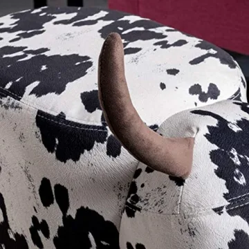 Bessie Patterned Cow Ottoman - Cute & Versatile Accent